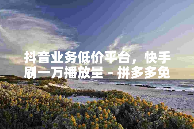 抖音业务低价平台，快手刷一万播放量 - 拼多多免费自动刷刀软件 - 全网最低价业务平台官网。