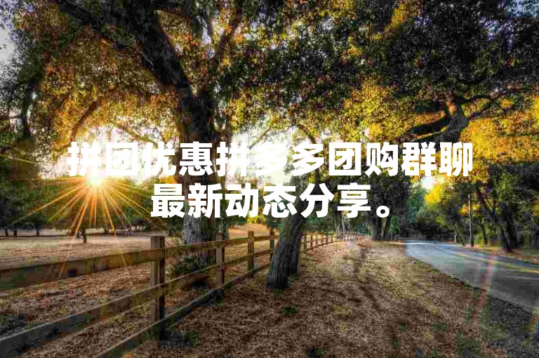拼团优惠拼多多团购群聊最新动态分享。