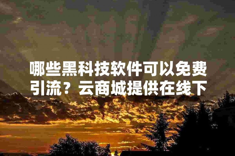 哪些黑科技软件可以免费引流？云商城提供在线下单服务，dy业务支持低价自助下单转发。