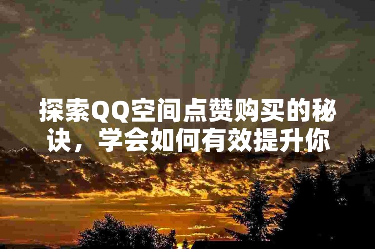 探索QQ空间点赞购买的秘诀，学会如何有效提升你的社交影响力，为2025年的网络人气竞赛做好准备！