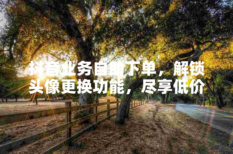 抖音业务自助下单，解锁头像更换功能，尽享低价优惠。