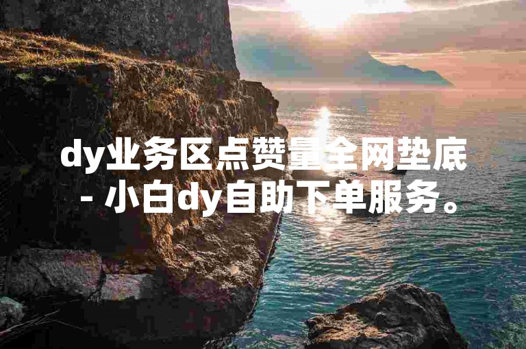 dy业务区点赞量全网垫底 - 小白dy自助下单服务。