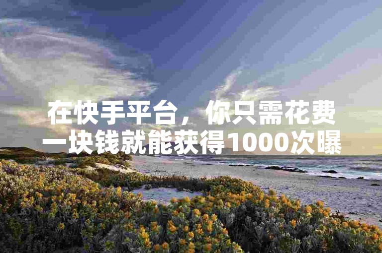 在快手平台，你只需花费一块钱就能获得1000次曝光，而在抖音上，我们提供24小时免费的下单服务。