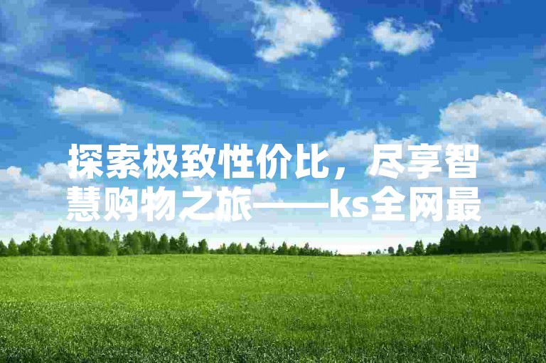 探索极致性价比，尽享智慧购物之旅——ks全网最低价下单平台，您的理想省钱伴侣。