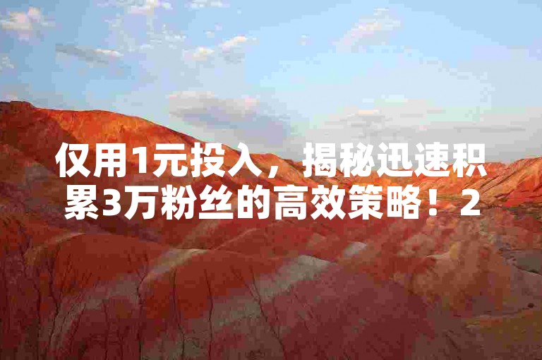 仅用1元投入，揭秘迅速积累3万粉丝的高效策略！2025年必备技巧。