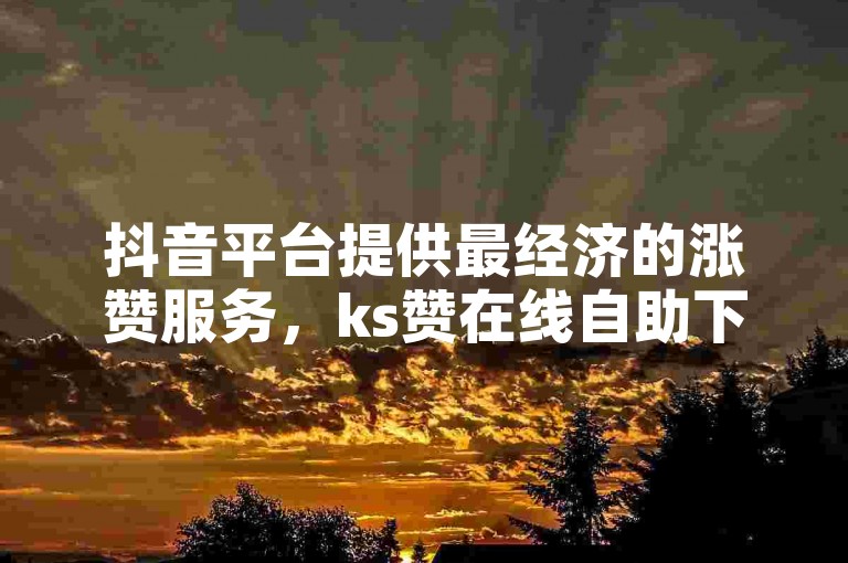 抖音平台提供最经济的涨赞服务，ks赞在线自助下单软件带来全网最低价的优惠。
