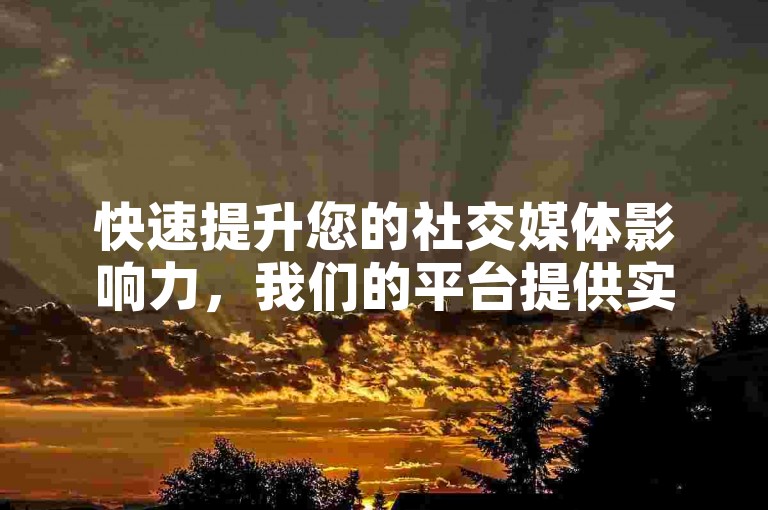 快速提升您的社交媒体影响力，我们的平台提供实惠的QQ点赞服务，仅需一元即可获得1000次点赞。