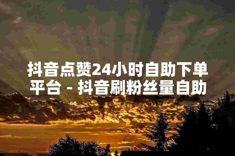 抖音点赞24小时自助下单平台 - 抖音刷粉丝量自助服务。