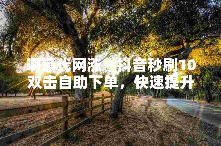 啊豪代网涨 - 抖音秒刷10双击自助下单，快速提升你的视频热度。