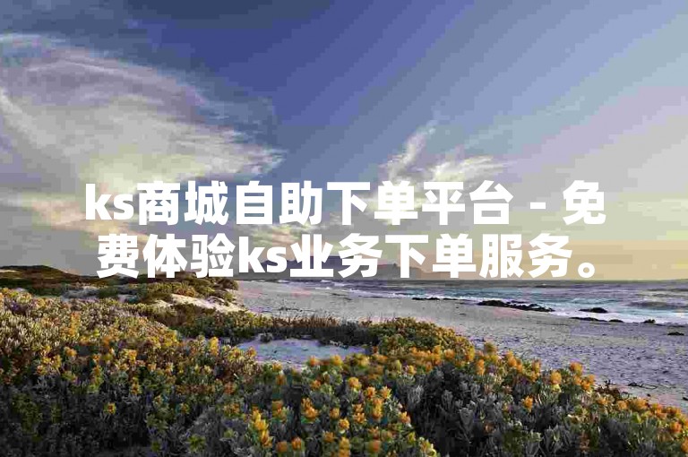 ks商城自助下单平台 - 免费体验ks业务下单服务。