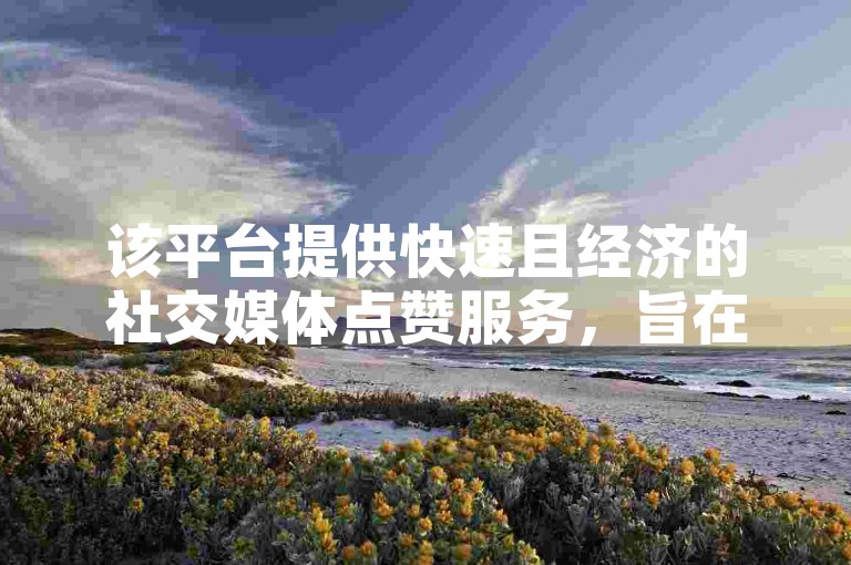 该平台提供快速且经济的社交媒体点赞服务，旨在帮助用户提升在线内容的受欢迎程度。
