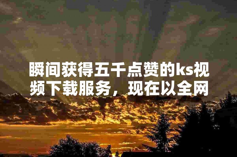 瞬间获得五千点赞的ks视频下载服务，现在以全网最优惠的价格自助下单。