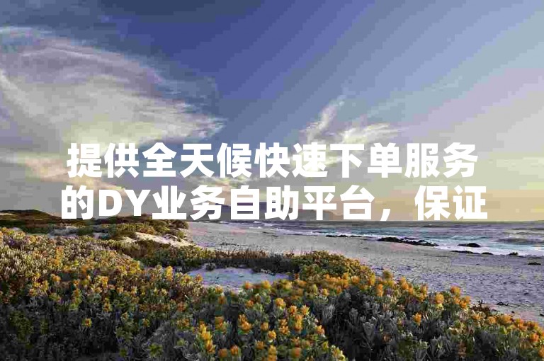 提供全天候快速下单服务的DY业务自助平台，保证全网最优惠价格。