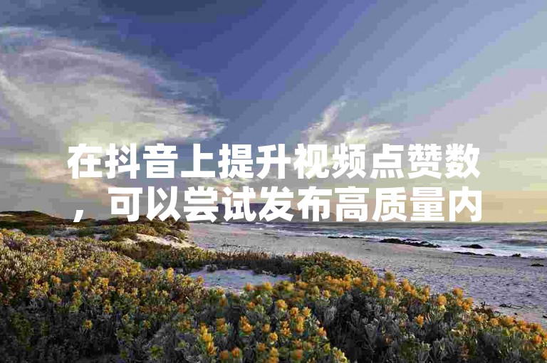 在抖音上提升视频点赞数，可以尝试发布高质量内容、使用热门话题标签、与其他用户互动以及定期更新视频。