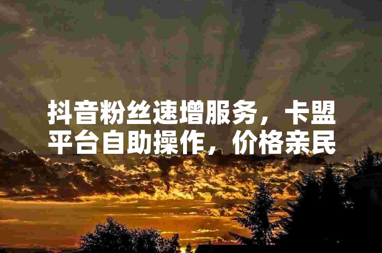 抖音粉丝速增服务，卡盟平台自助操作，价格亲民。