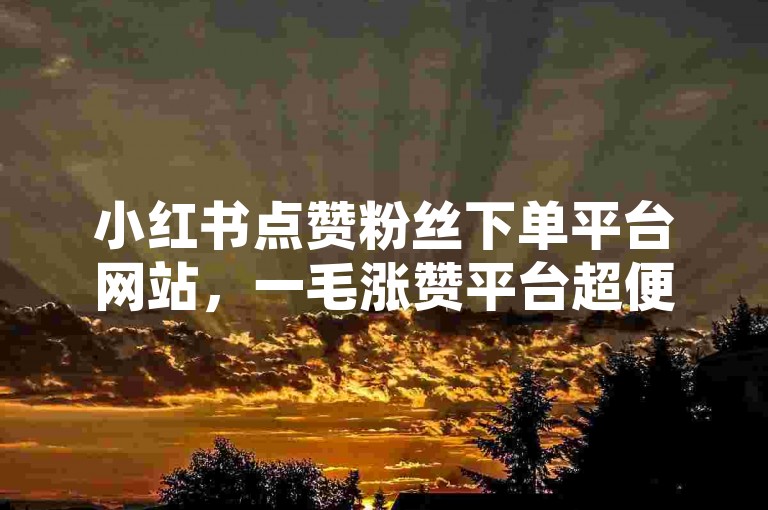 小红书点赞粉丝下单平台网站，一毛涨赞平台超便宜。