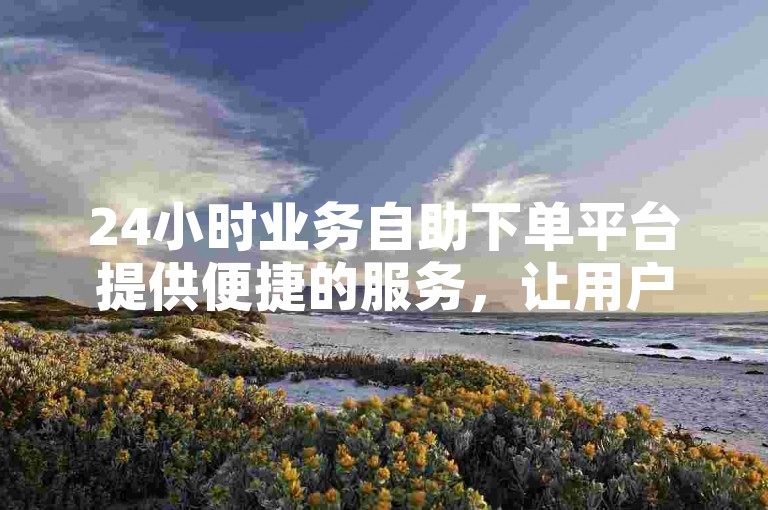 24小时业务自助下单平台提供便捷的服务，让用户能够轻松完成订单。