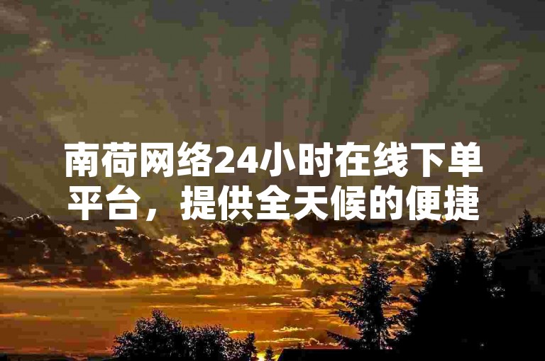 南荷网络24小时在线下单平台，提供全天候的便捷服务和丰富的优惠活动。