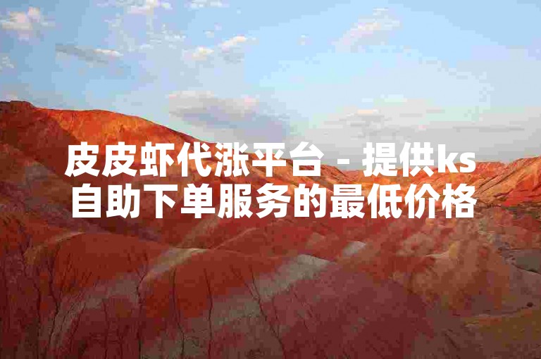 皮皮虾代涨平台 - 提供ks自助下单服务的最低价格选择。