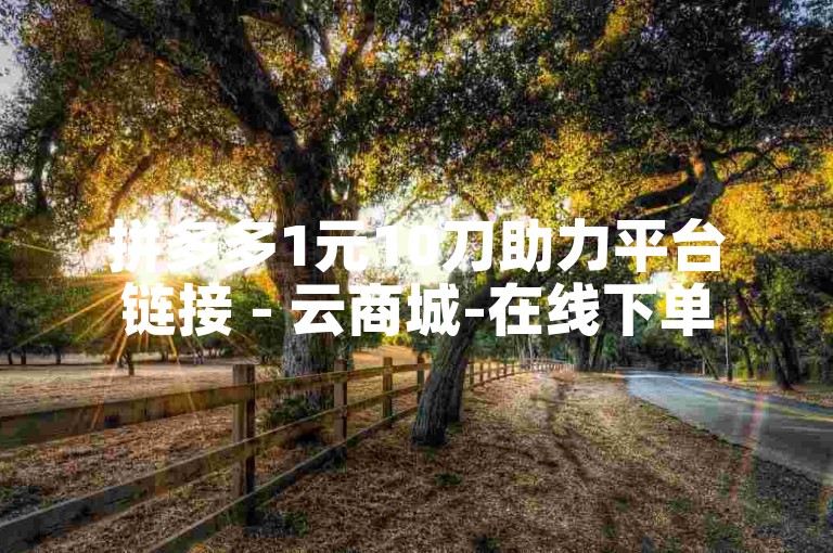 拼多多1元10刀助力平台链接 - 云商城-在线下单