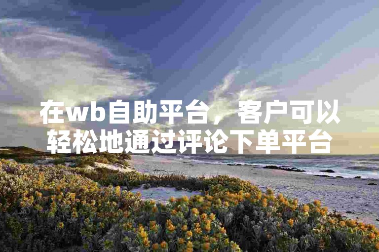 在wb自助平台，客户可以轻松地通过评论下单平台提交真人服务订单。