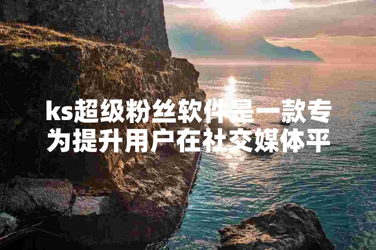 ks超级粉丝软件是一款专为提升用户在社交媒体平台上的粉丝数量而设计的顶级工具。