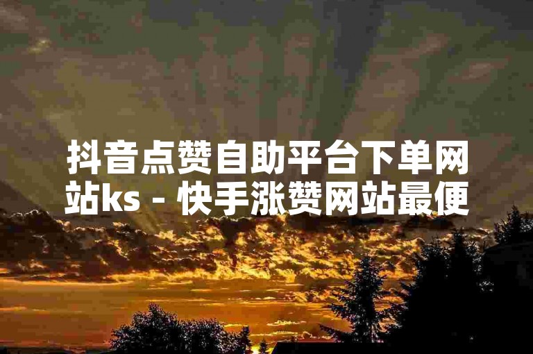 抖音点赞自助平台下单网站ks - 快手涨赞网站最便宜