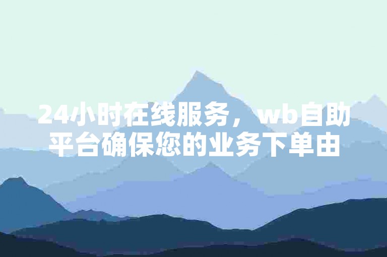 24小时在线服务，wb自助平台确保您的业务下单由真人操作。