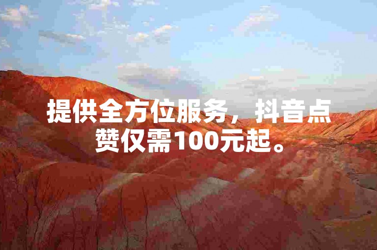 提供全方位服务，抖音点赞仅需100元起。