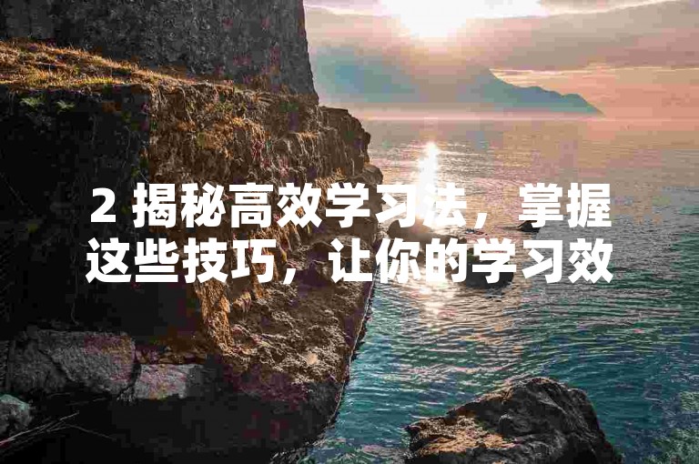2 揭秘高效学习法，掌握这些技巧，让你的学习效率翻倍！2025年必备技能。