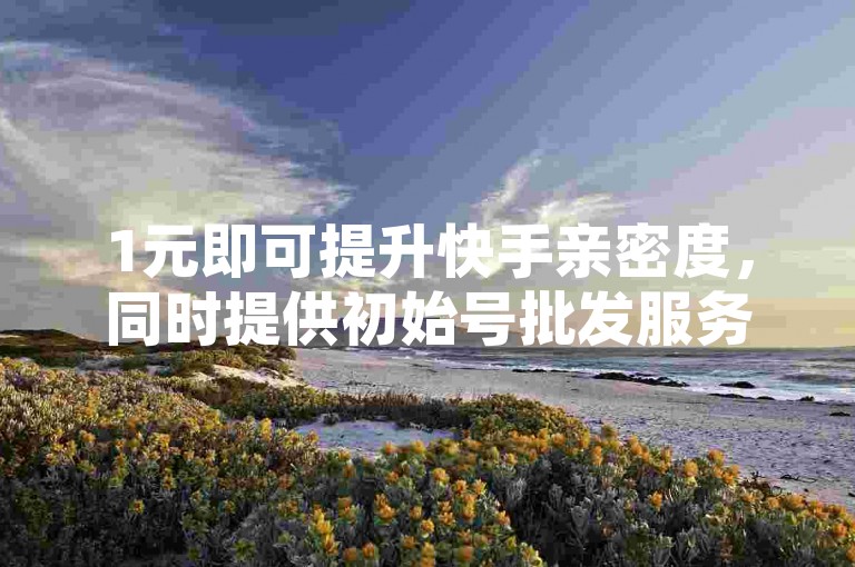 1元即可提升快手亲密度，同时提供初始号批发服务，欢迎访问北单购买平台及探索多样的线上推广渠道。