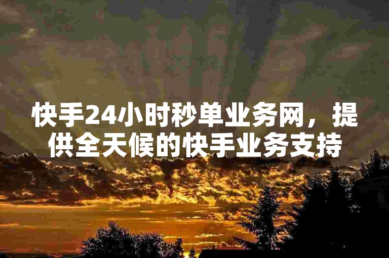快手24小时秒单业务网，提供全天候的快手业务支持。