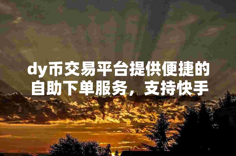 dy币交易平台提供便捷的自助下单服务，支持快手赞的在线购买。