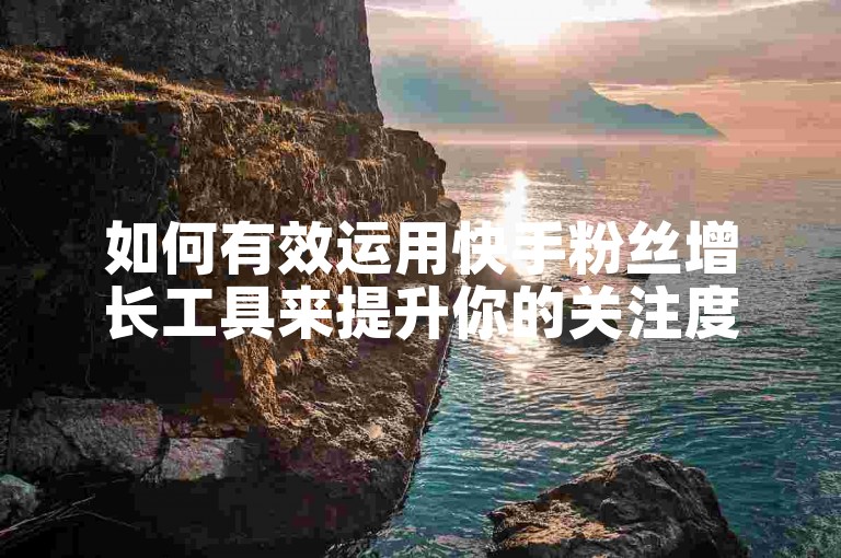 如何有效运用快手粉丝增长工具来提升你的关注度。