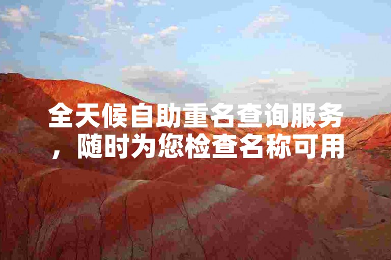 全天候自助重名查询服务，随时为您检查名称可用性。