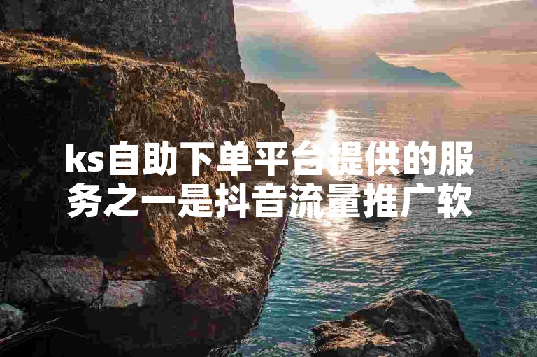 ks自助下单平台提供的服务之一是抖音流量推广软件，旨在帮助用户提升视频曝光度和粉丝互动。