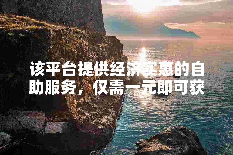 该平台提供经济实惠的自助服务，仅需一元即可获得两万点赞。