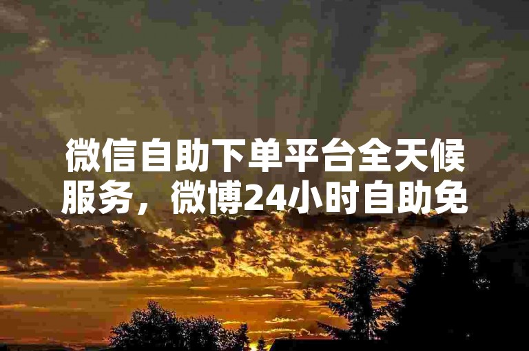 微信自助下单平台全天候服务，微博24小时自助免费点赞工具 - wb自助点赞优惠 - 小红书自助评论系统即时响应。