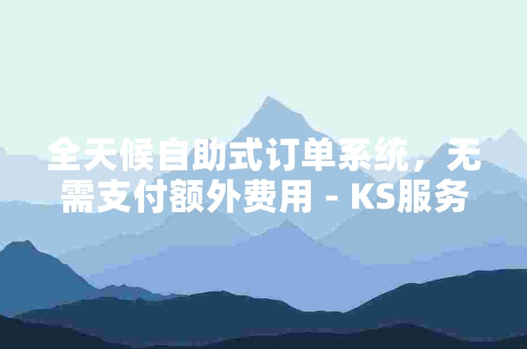 全天候自助式订单系统，无需支付额外费用 - KS服务平台提供24小时不间断的免费下单体验。