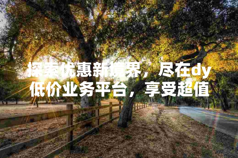 探索优惠新境界，尽在dy低价业务平台，享受超值服务，轻松掌握！