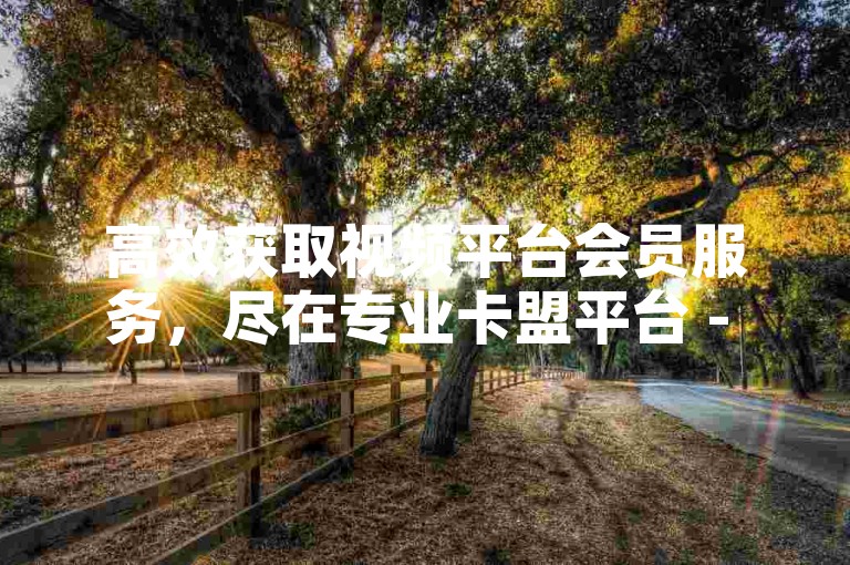 高效获取视频平台会员服务，尽在专业卡盟平台 - 游戏点卡快速充值中心 - 超值优惠等你来享。