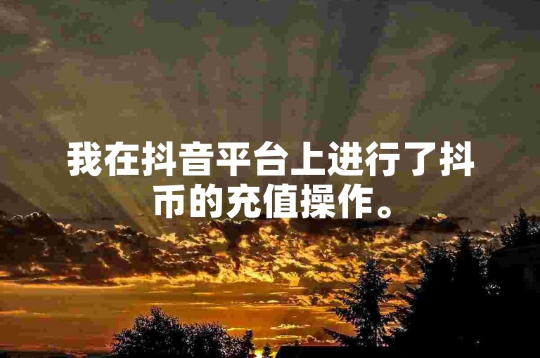 我在抖音平台上进行了抖币的充值操作。