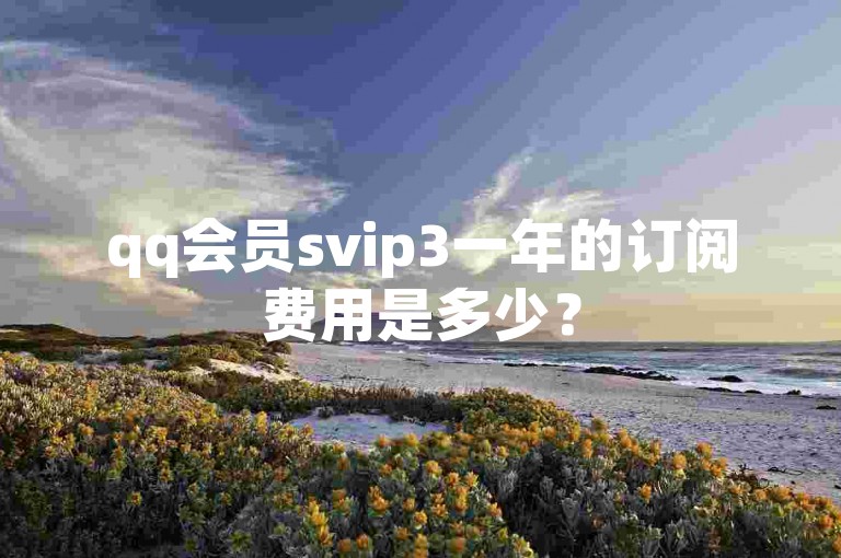 qq会员svip3一年的订阅费用是多少？