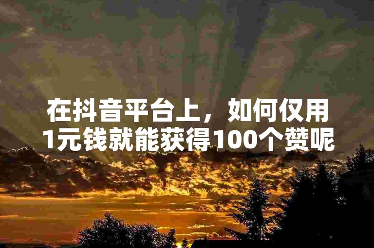在抖音平台上，如何仅用1元钱就能获得100个赞呢？