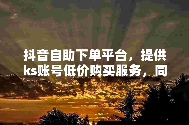 抖音自助下单平台，提供ks账号低价购买服务，同时还有dy赞的优惠套餐。