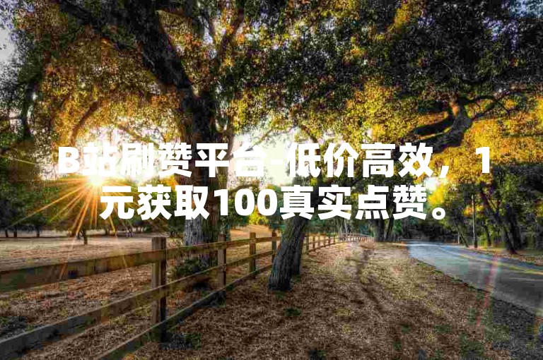 B站刷赞平台-低价高效，1元获取100真实点赞。