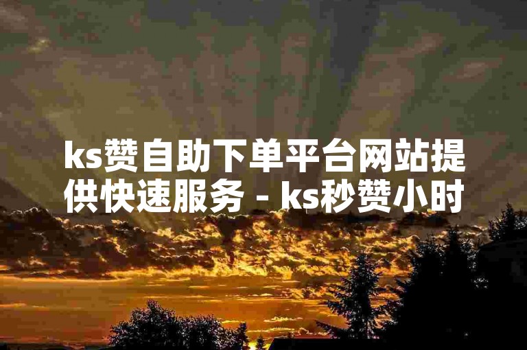 ks赞自助下单平台网站提供快速服务 - ks秒赞小时自助下单平台。