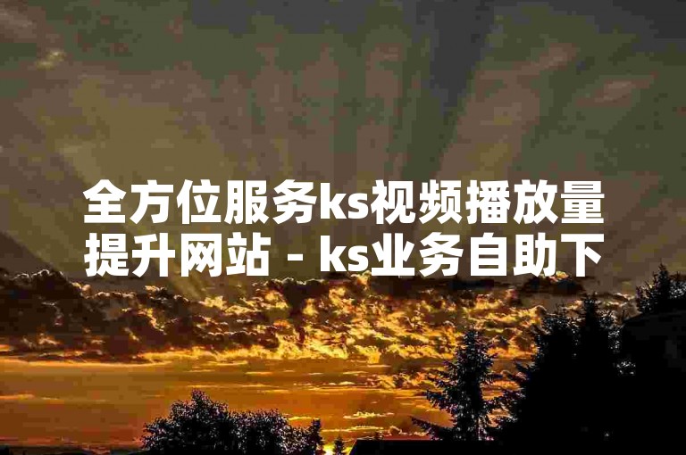 全方位服务ks视频播放量提升网站 - ks业务自助下单平台网站
