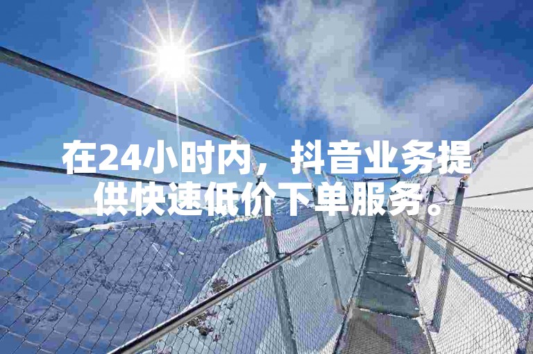 在24小时内，抖音业务提供快速低价下单服务。
