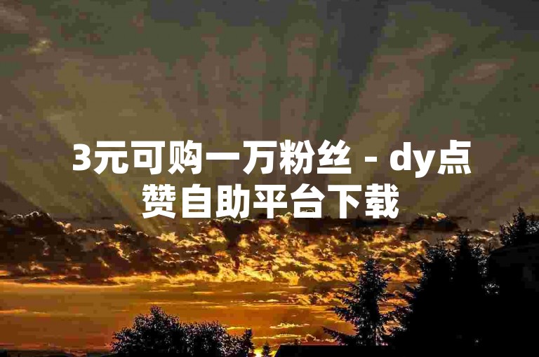 3元可购一万粉丝 - dy点赞自助平台下载